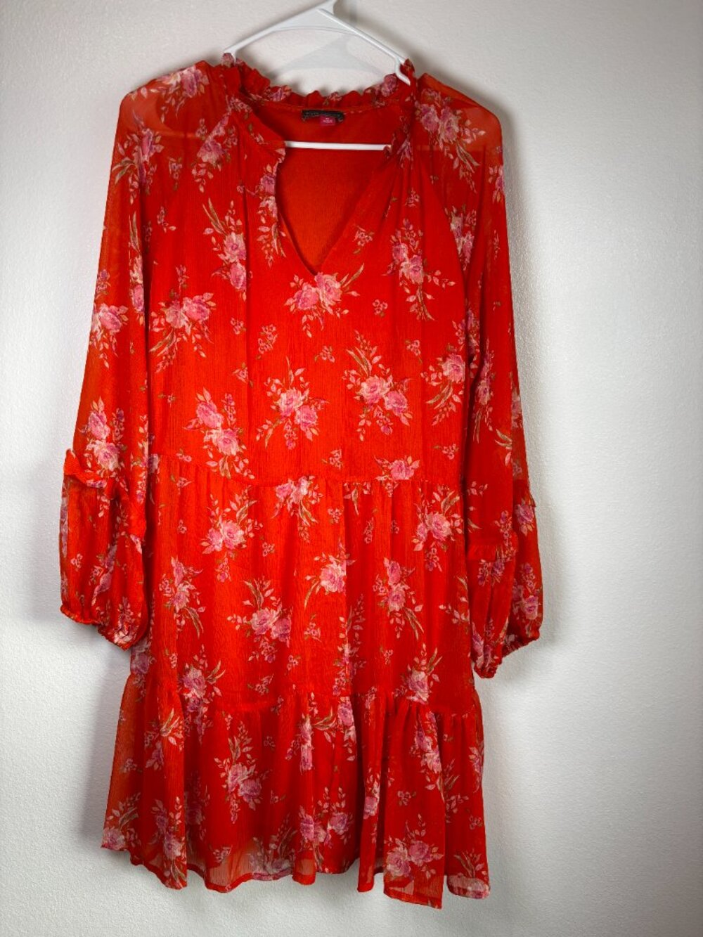 Vince Camuto  Orange Midi Dress Size M - Picture 4 of 4